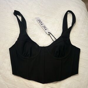 Tic toc black corset type top.